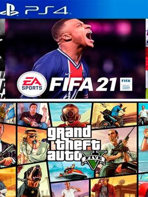 2 JUEGOS EN 1 FIFA 21 MAS GTA V Ps4